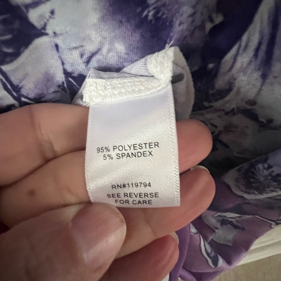 ONE WORLD Purple Floral Tunic Top - Picture 5 of 7